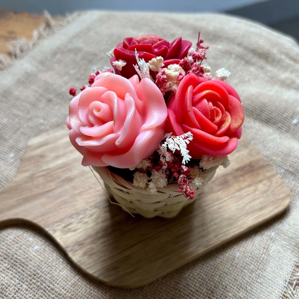 L'Atelier de Cha bouquet fondants fleuris rouge