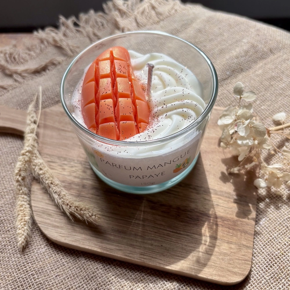 Bougie parfum mangue papaye l'Atelier de Cha