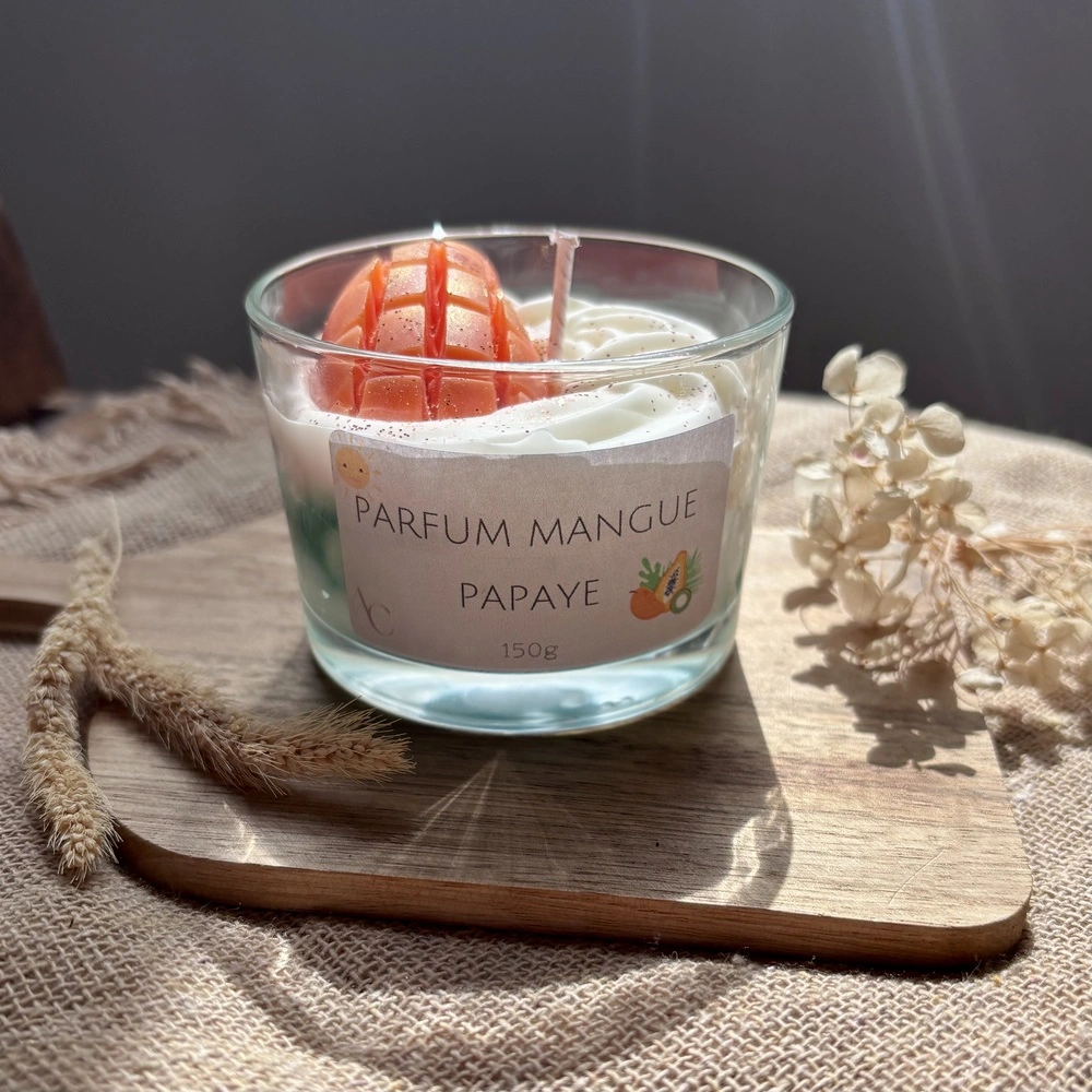 l'Atelier de Cha bougie parfum mangue papaye