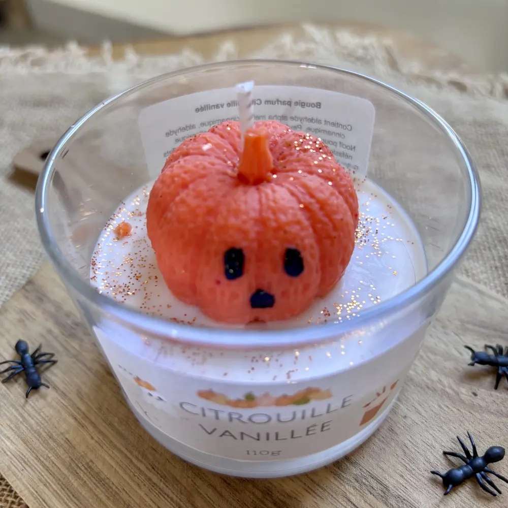 Bougie citrouille Halloween l'Atelier de Cha
