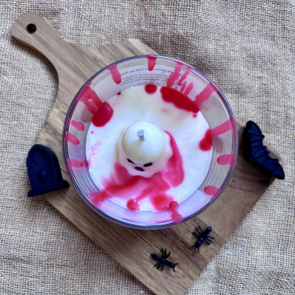 l'Atelier de Cha bougie fantome halloween